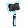 Cat Grooming Brush 140 Degree Curved Teeth Massage Function Pet Self Cleaning Brush with Resin Protection Point Blue