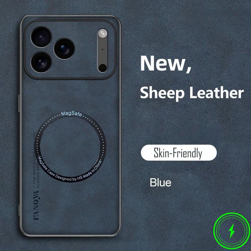 Luxury Leather Shockproof Phone Case For iPhone 17 Pro Max 17Air 16E 15 14 Plus 13 12 PU+TPU Magnetic Sheepskin Soft Back Cover