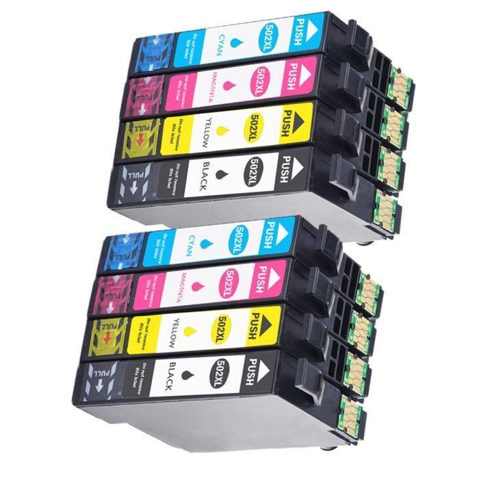 

8PK Epson 502 XL Print Cartridge compatible with Epson Workforce WF-2860DWF WF-2865DWF Expression Home XP-5100 XP-5105