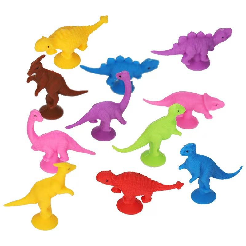 12Pcs Suction Cup Dinosaur Sensory Toys Anxiety Adhd Stress Reliever For Adults Teens Kids Party Favors Stocking Stuffers Gifts
