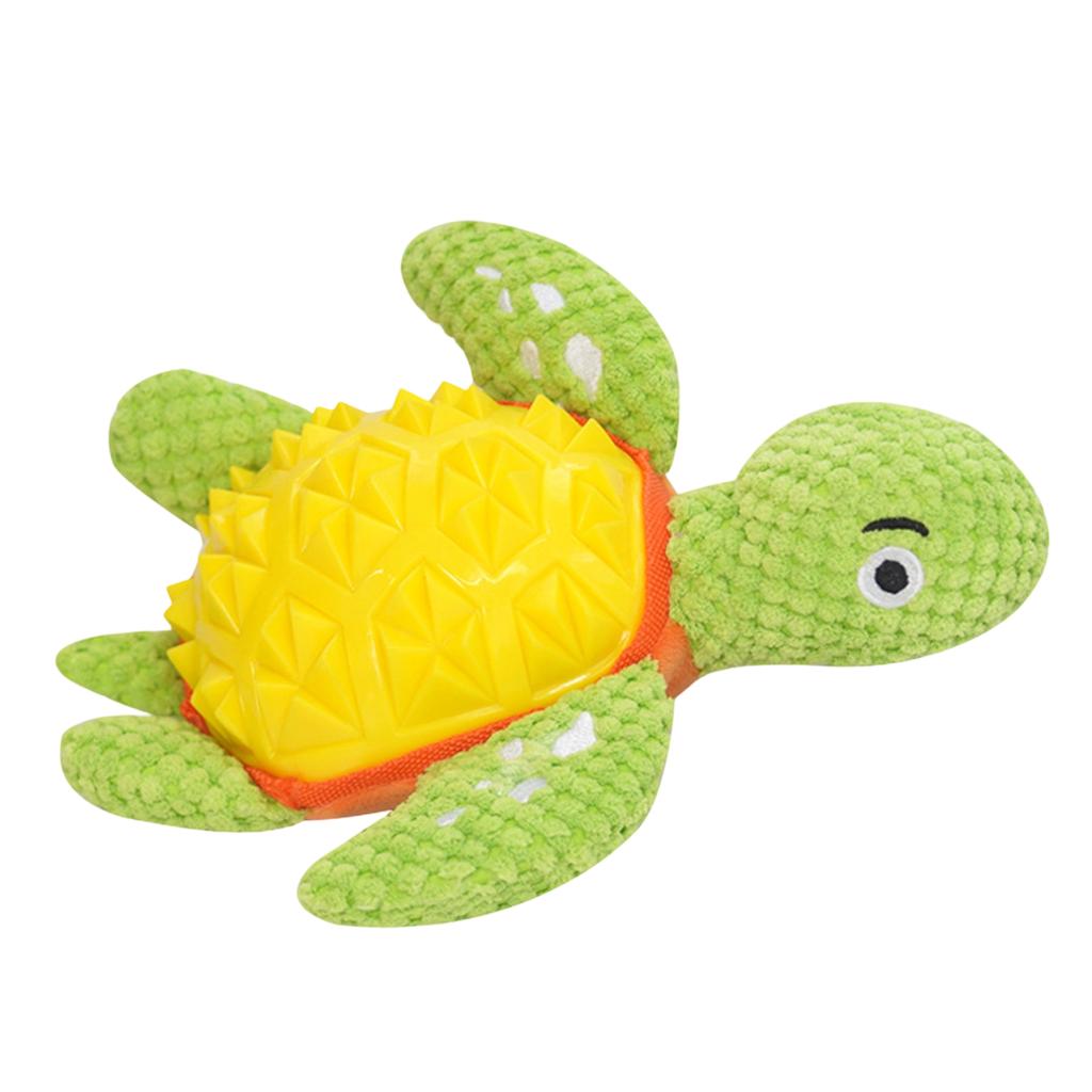 Plush Turtle Shaped Pet Toy with Textured Surface Durable Soft Material for Chewing and Interactive Play for Dogs and Puppies