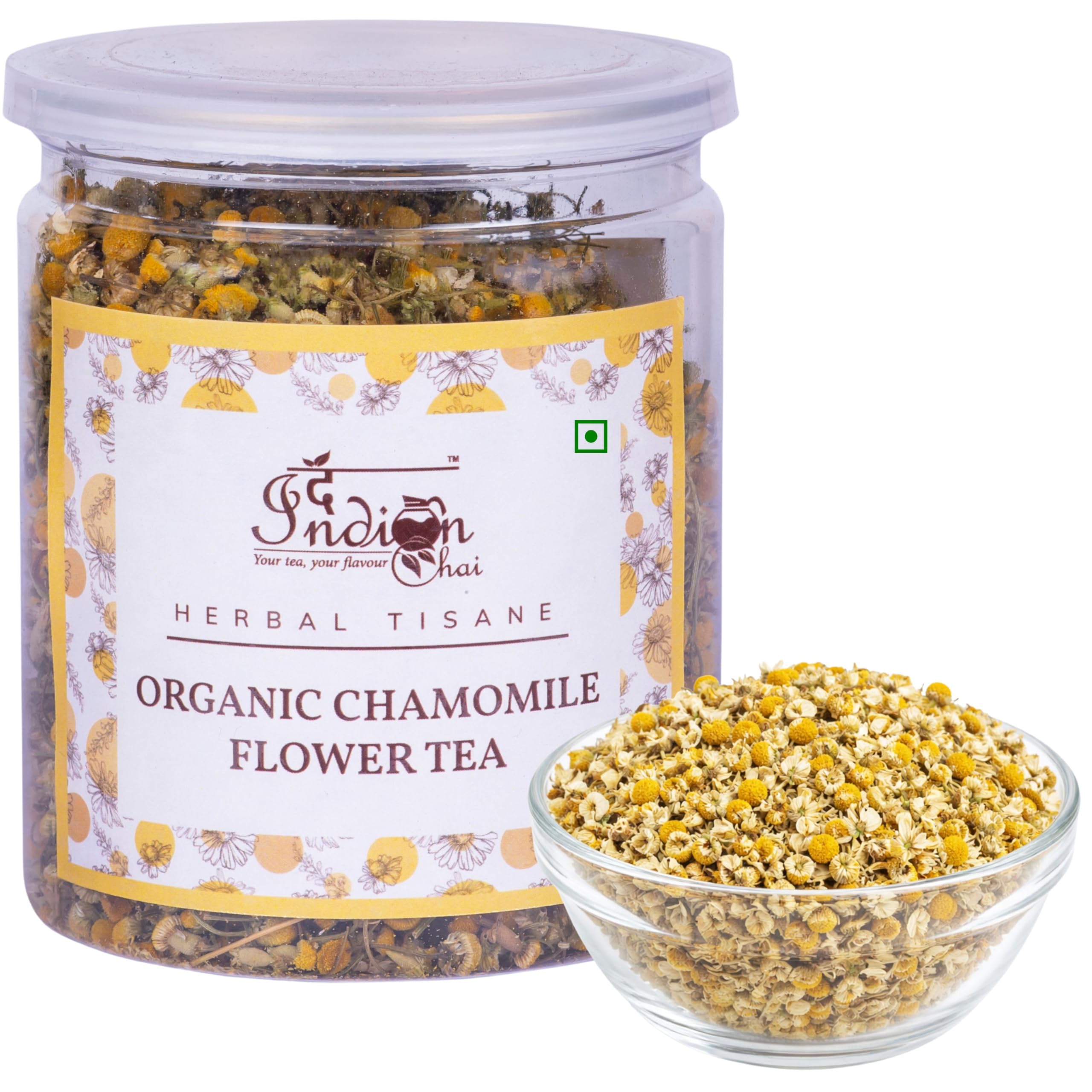 The Indian Chai - Organic Chamomile Flower Tea - 50 Grams | Promotes Relaxation & Supports Rest | Soothes Mind & Calming | Soothing | Caffeine-Free,