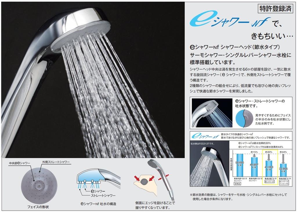 KVK Water Saving NF Shower Head Silver PZS313T e-Shower (Plated)