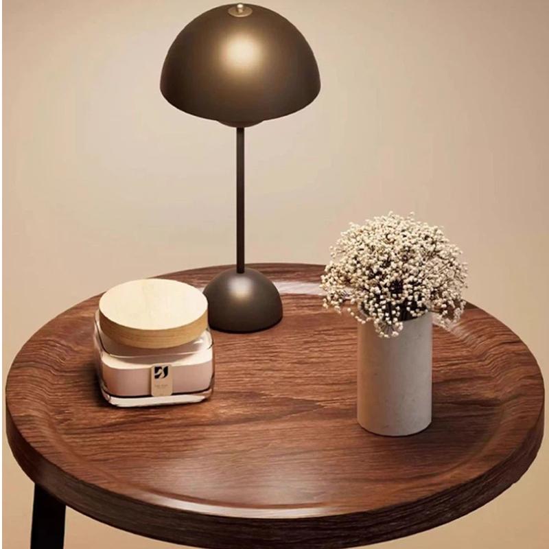 Bedside Cabinet for Home Use, Small Antique Creative Small Round Table Three Story Bedroom Bedside Storage Rack