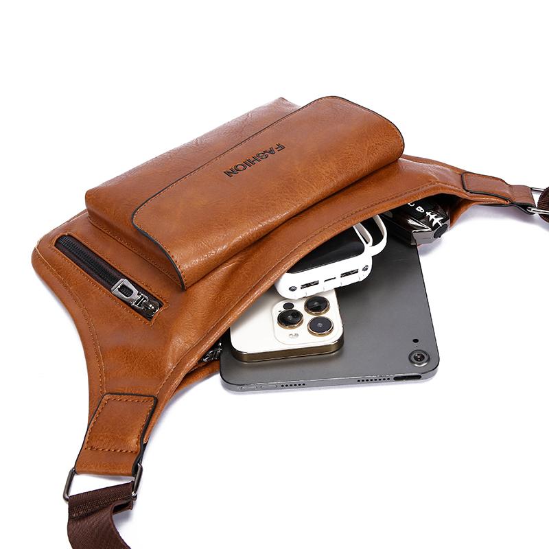 New Men's Vintage Chest Bag Waterproof Large Capacity Crossbody Single Shoulder Bags with Sport Small Messenger Bags