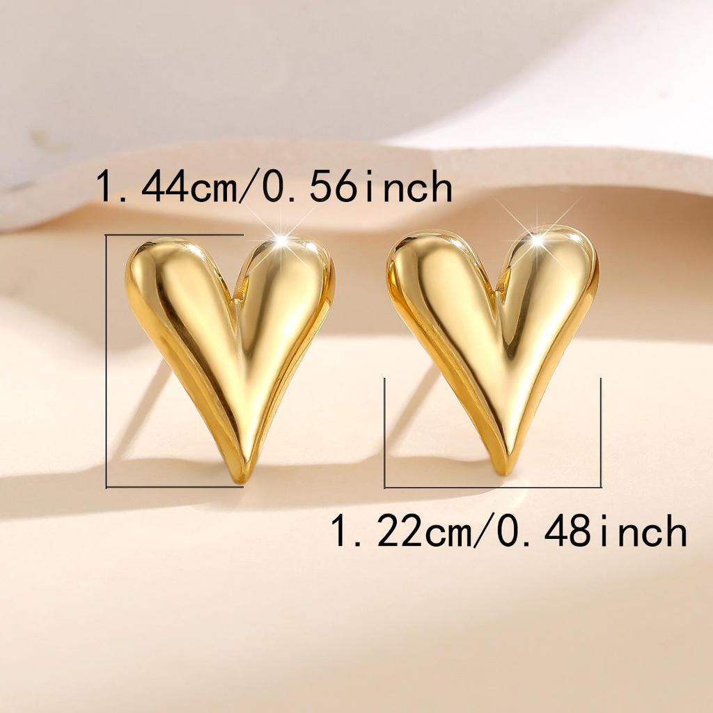 Kolczyki ze stali tytanowej pozłacanej, minimalistyczny wzór serca, 2025: Lekki Luksus i Nieblaknący