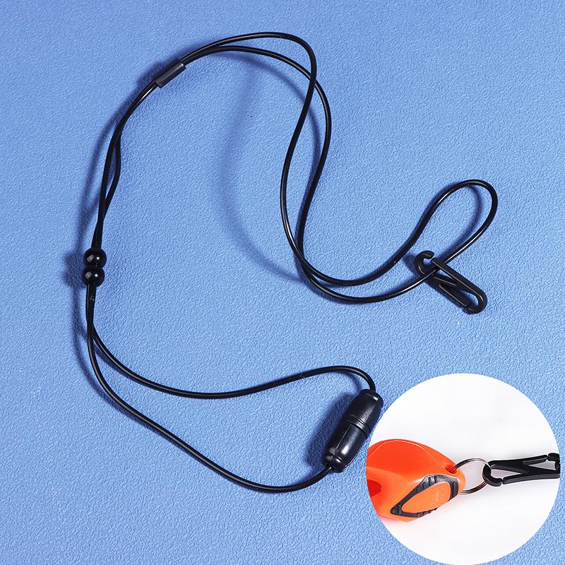 High Quality Multipurpose Referee Whistle Rope Lanyard Black Pvc Whistle Strap Long Lanyard Key Hanging Rope