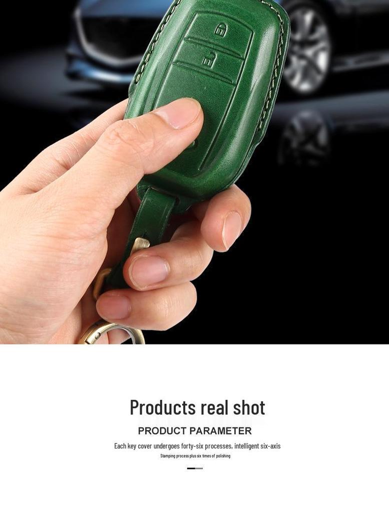 Genuine Leather Key Case for Toyota: Camry, Corolla, Highlander, RAV4, CHR, and Levin.
