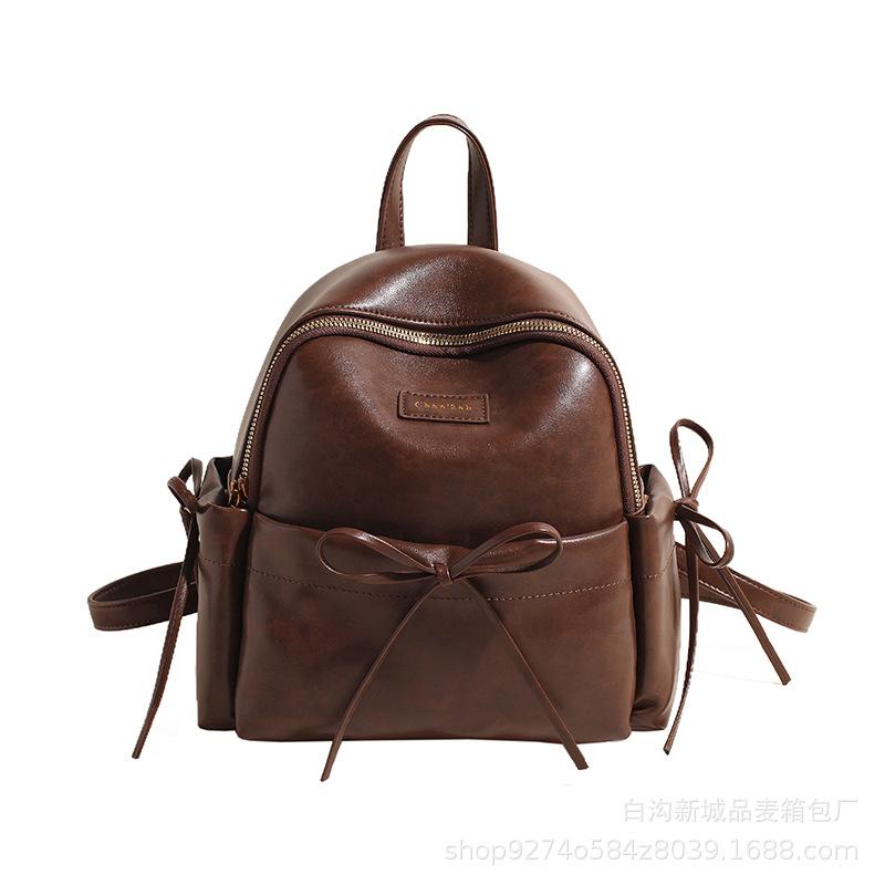 Premium Texture Retro Large-capacity Small Bag Women's 2025 New Fashion Backpack Popular Foreign Style Backpack