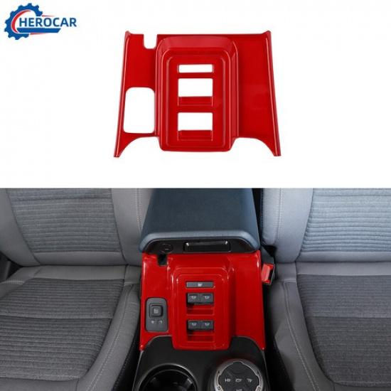 Red Car Armrest Window Lift Switch Panel Decor Trim for + Ford Bronco 4Door