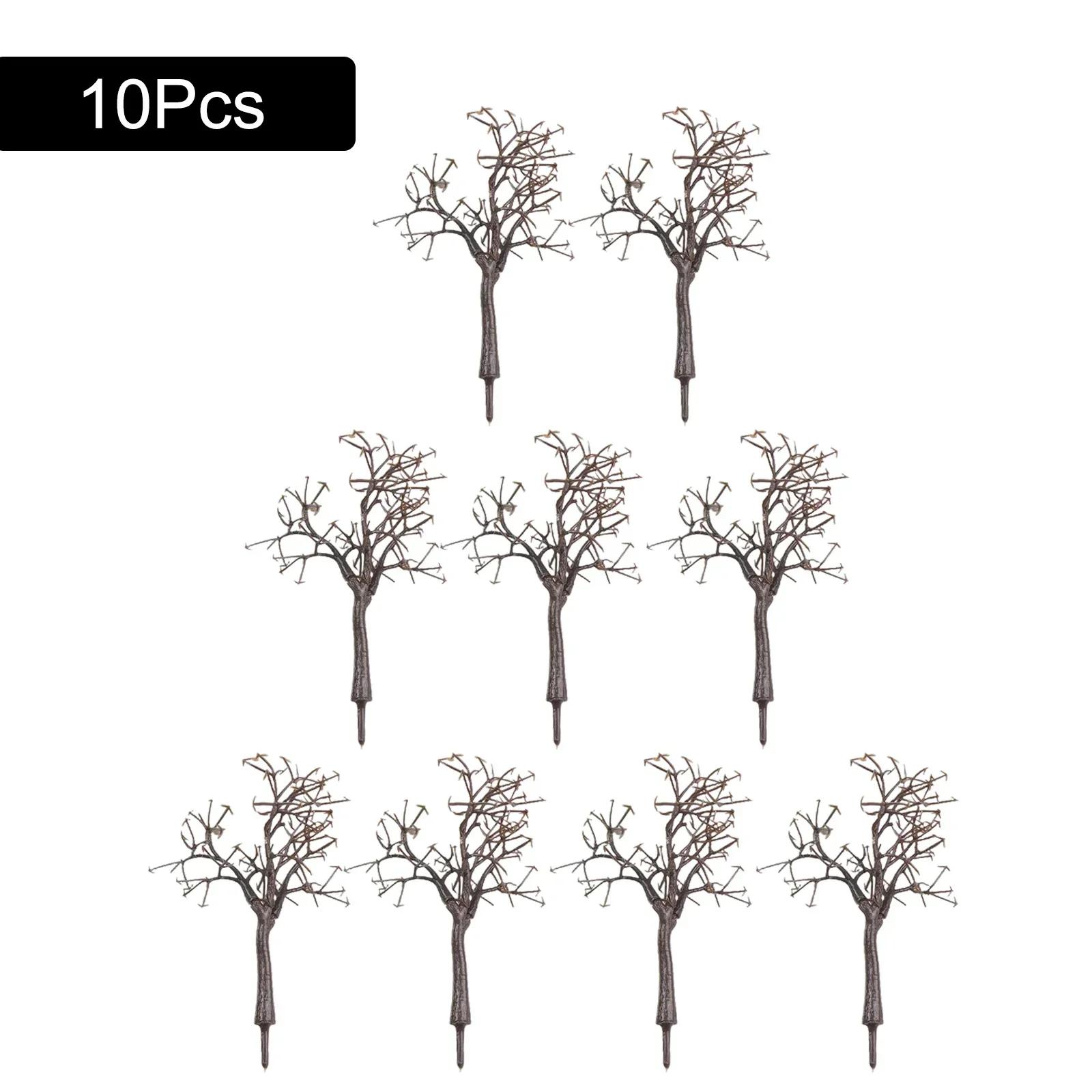 10pc 12cm Model Trees Landscape Model Bare Tree Trunk Diy 3D Landscape Artificial Miniature Tree Model For Railway Train Layout