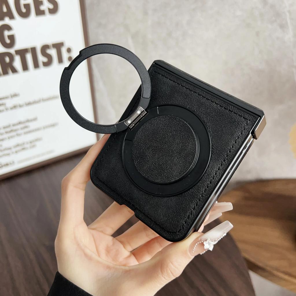 Retro Skin-friendly PU Leather Phone Case For Motorola Moto Razr 70 50 Ultra 60 Razr 2026 2025 2025 Rotable Holder Protect Cover