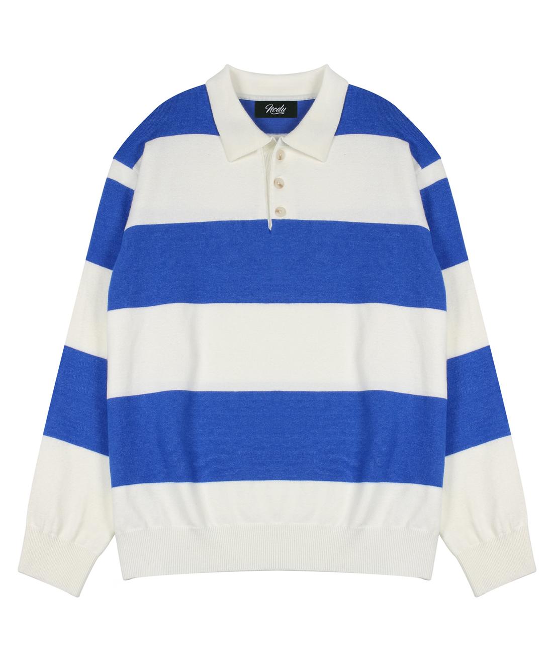 Nod You Rugby Stripe Soft Knit [Blue] M