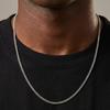 2mm Lässige Edelstahl Cubanische Kette Halskette für Herren, Hip Hop Punk Silber Farbe Metall Gliederkette Mehrere Lagen Halsbänder Schmuck