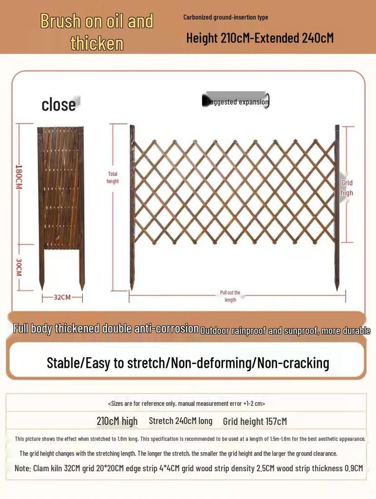 Anticorrosive Wooden Garden Fence: Outdoor, Courtyard Railing, Flower Stand & Climbing Frame
