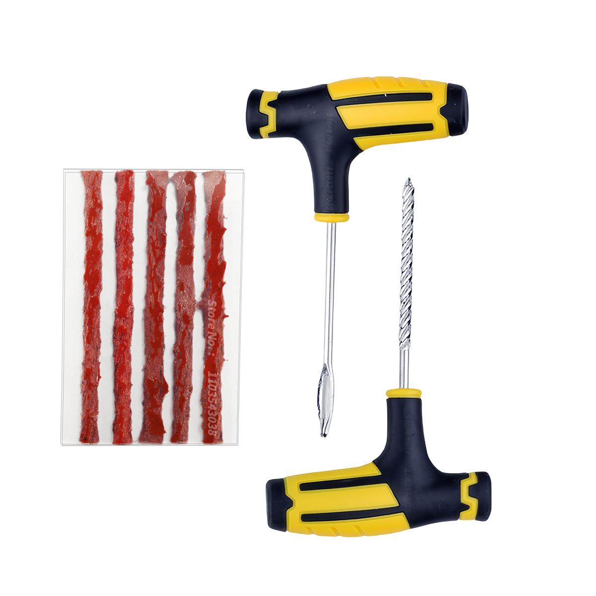 

New Car Motorcycle Tire Repair Kit Puncture Plug Tools Tyre Puncture Emergency for Tire Strips Stirring Glue Repair Tool Kit Set 1