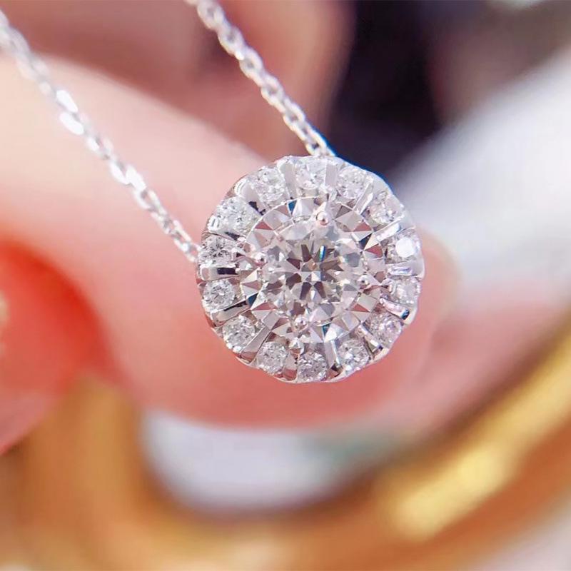Korean Style Starry Zirconia Dot Necklace for Women - Elegant Clavicle Chain with Versatile Design