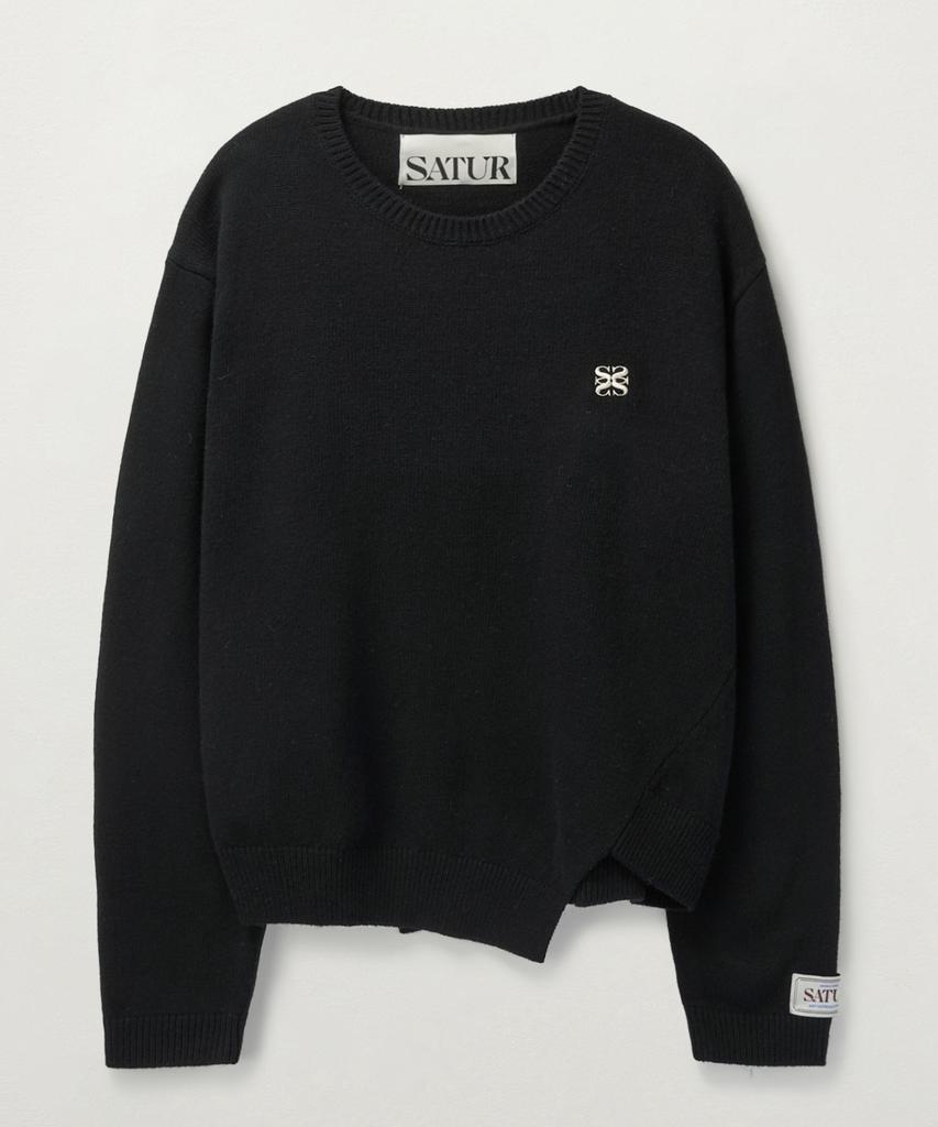 Seteo Dublin Asymmetrical Cashmere Blend Knit Classic Black (Type A)