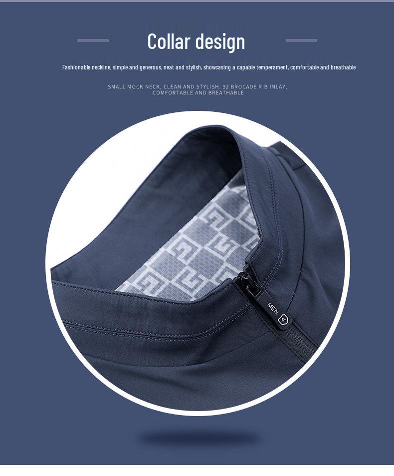 Men's Solid Color Jacket with Stand Baseball Collar - Spring 2026 Business Casual Style for Middle-Aged and Young Adults