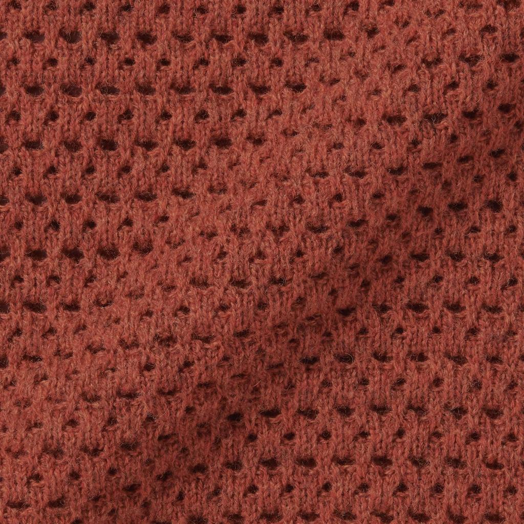 MUJI Women's Wool Blend Knit Mesh Pullover, BG1R2A4A, Smoky Orange, Size M