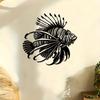 Metal Wall Art Lionfish Sea Theme Home Decor Living Room Bedroom Coastal Beach House Wall Hanging Unique Gift