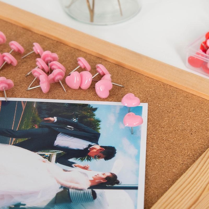 Miwoo Colorful Heart-Shaped Push Pins - Creative DIY Corkboard Pins (50 Pieces)
