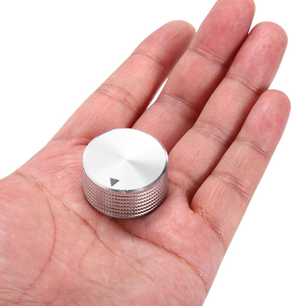 Uxcell Aluminum Potentiometer Universal Volume Tone Control Knob with Arrow Indicator for Guitar and Silver 4-Piece Knob, 1/4" (6mm) Bass, 5/8"