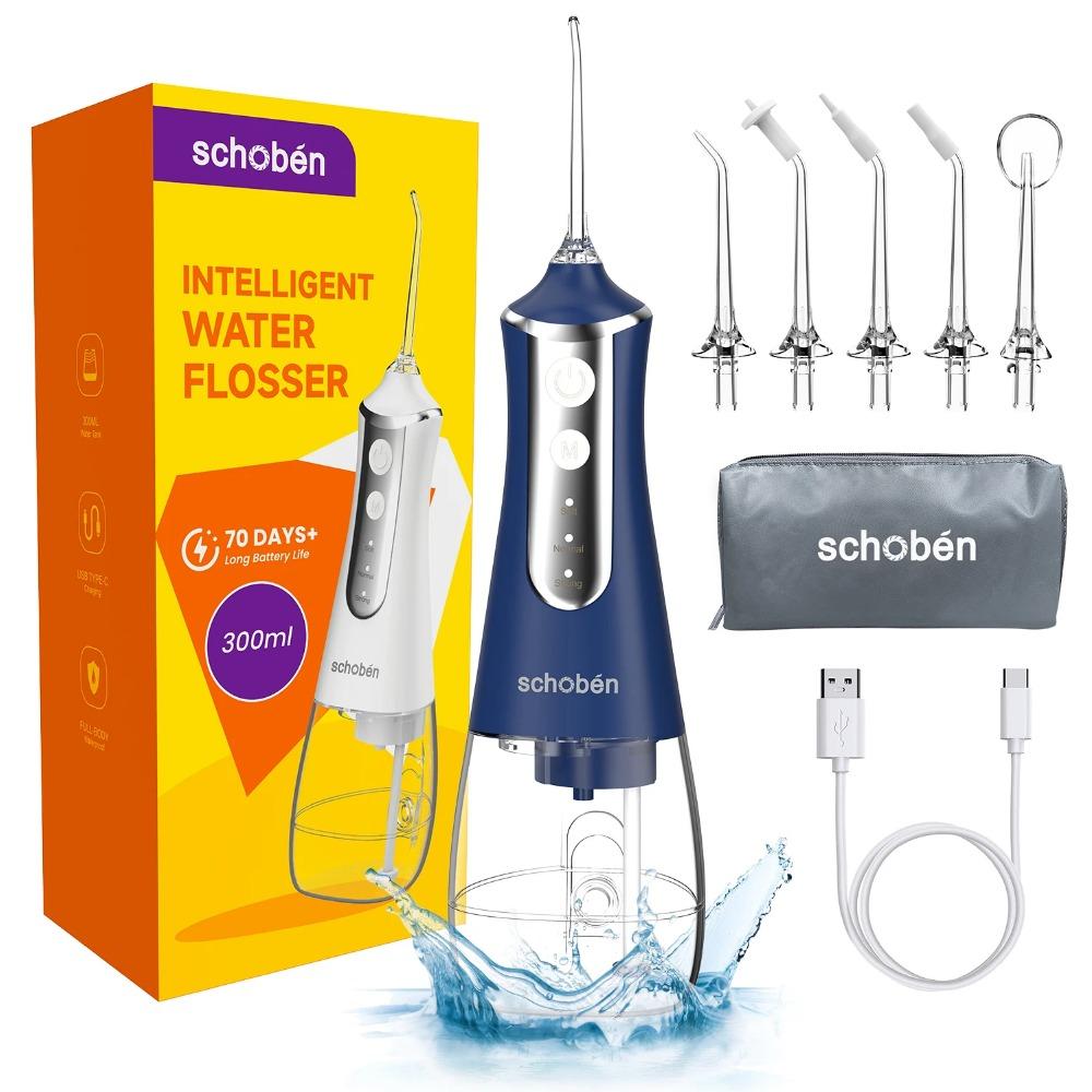 Zubní ústní irigátor Vodní nit Zubní párátko pro čištění zubů Nit Ústní mycí stroj 5 trysek 300 ml Floss Jet