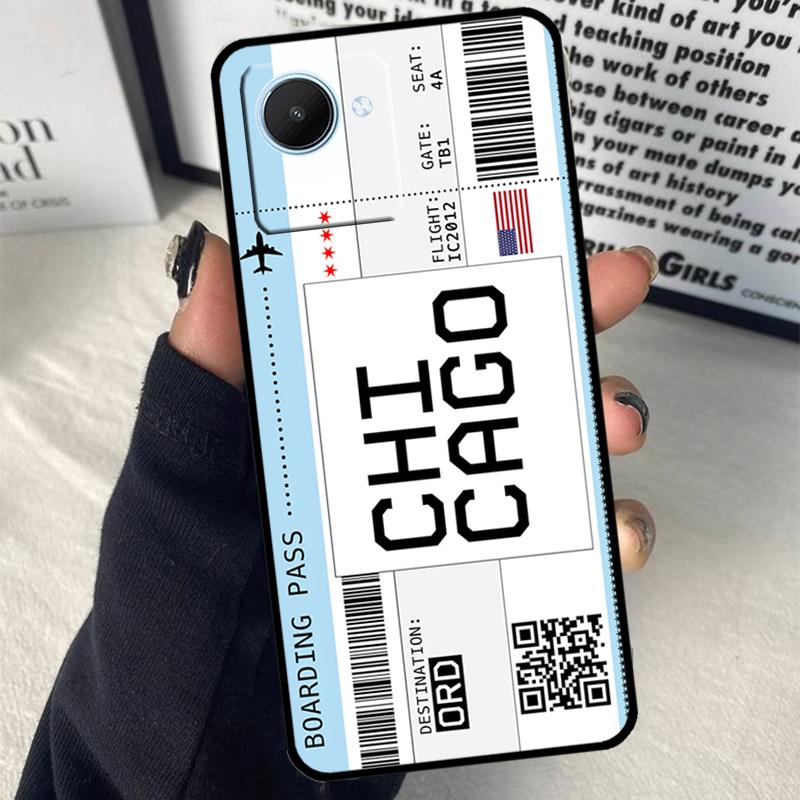 Boarding Pass Ticket For Realme 15 14 10 11 12 13 Pro Plus C65 C67 C71 C63 C61 C55 C51 C53 C75 GT6 GT7 Pro Case