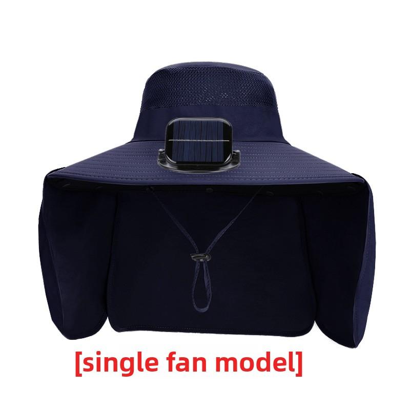 Summer Outdoor Fishing and Hiking Sun Hat with Extra-large Brim, Solar Fan Hat, Shawl, Neck Protector, Sun Protection Fisherman Hat