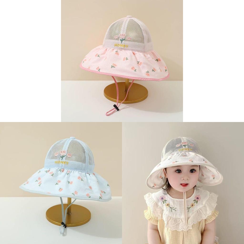 Summer Childrens Sun Hat With Large Brim And Breathable Mesh For Girls And Babies