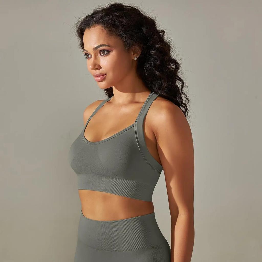 Sports Gym Bra Exercise Padded Yoga Sportswear Active Training Women Lifting Clothes Fitness Workout Push Up Crop Top