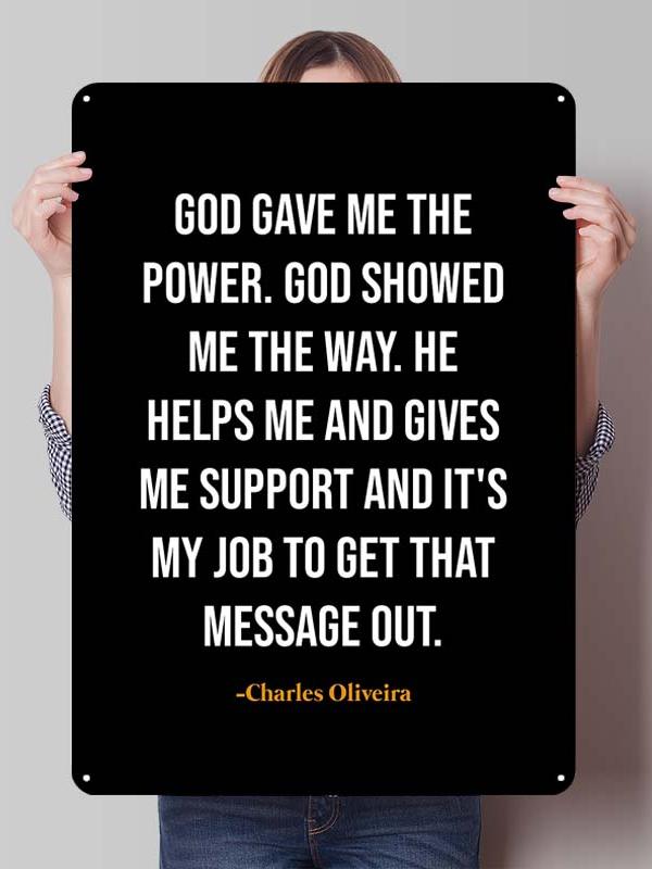 Charles Oliveira Boxer Metallschilder Gaming Zimmer Dekoration Benutzerdefiniertes Boxposter Blechschilder für Wandkunst Dekor Vintage Metallplatte