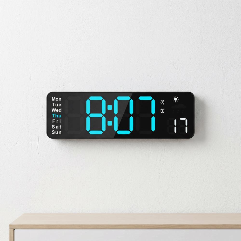 Timer Alarm Clock Temperature Humidity  Display LED Clock Digital Wall Clock  Home Decoration