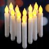 12pcs LED Electronic Candle Lights Long Pole Candle Lights Flameless Taper Christmas Decoration