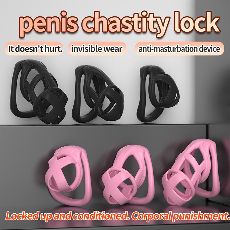 Male Chastity Cage Sex Toys Sissy Femboy beginner flat chastity cage belt Cock Cage man Urethra lock Penis Rings Men Adult Goods