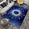 Galactic Sun Rug: Starry Night Sky Design for Futuristic Living Rooms - Modern and Space-Themed Decor Skid resistant carpet