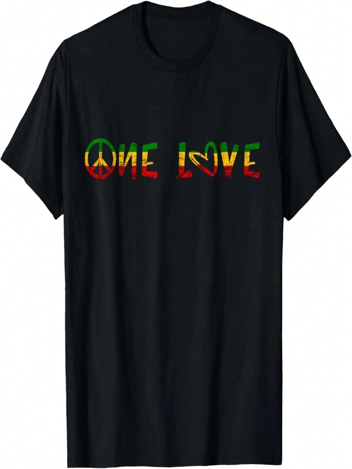 One Pride Love Peace Rasta Reggae Jamaica Rastafari Roots T-Shirt S разноцветный