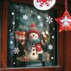 Creative Snowman Snowflake Glass Window for Flowers and Gifts Home Beautification Decorative Window Sticker Uv