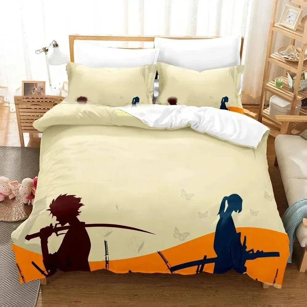 Neuer 3D-Druck Samurai Champloo Bequemer Bettbezug Steppdecke Kissenbezug Bettwäscheset Kinder Schlafzimmer Dekoration Heimtextil