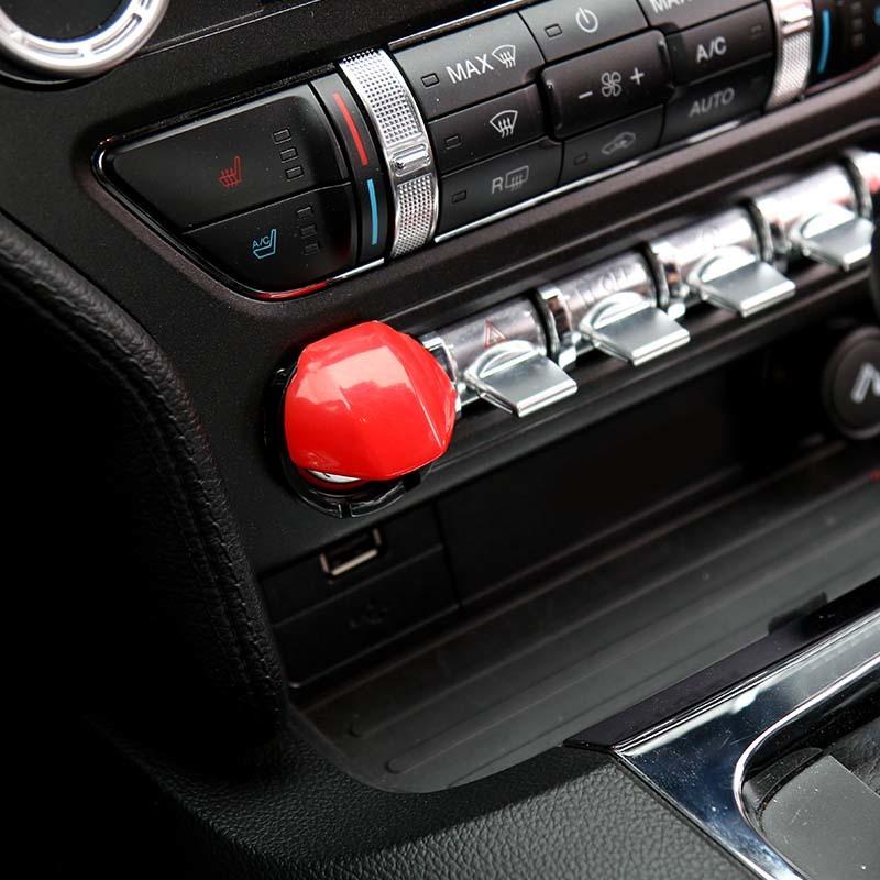 Botão de navegação de controle central de carro/botão de partida adesivos decorativos de capa adequados para Ford Mustang 2015 Up ABS acessórios interiores