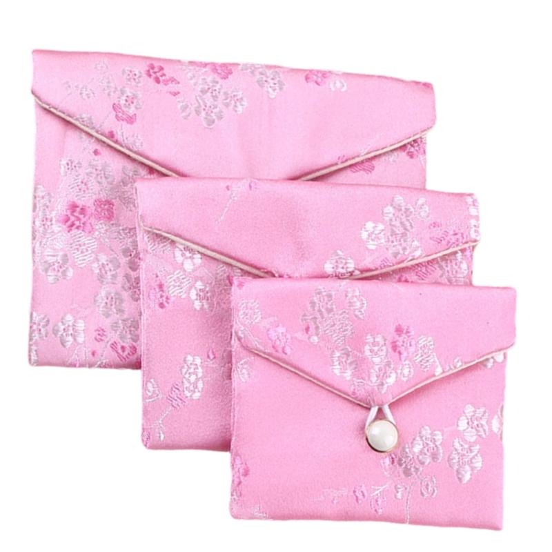 Antique Styles Brocade Jewelry Storage Pouch Portable with Closure for Earring and Rings Organization Secure Keeping