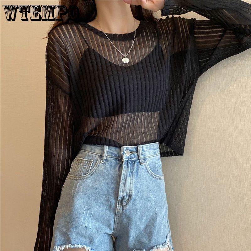 

Женские топы, корейская версия свободной тонкой трикотажной рубашки с длинными рукавами, женские солнцезащитные рубашки, топы