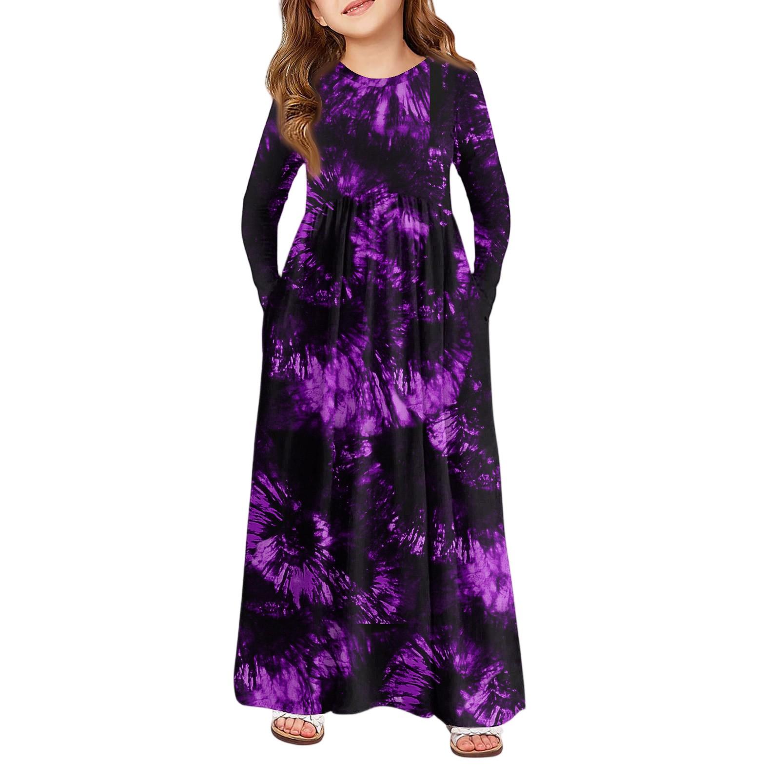 

Девичье платье макси на Хэллоуин - Платье с длинным рукавом и карманами 120 фиолетовый