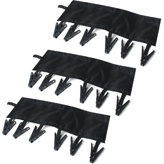 TamBee Travel Hangers Foldable for Suitcase Clothespin Travel Portable Folding Clothes Drying Hanger with 6 Clips Pack of 3 (Black, Red, Rose red) чёрный