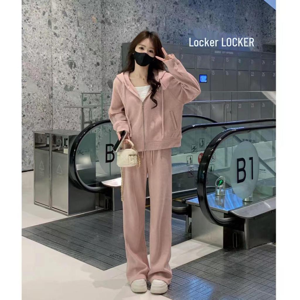 2024 Autumn Women's Casual Sporty Two-Piece Set: Stylish Sweatshirt & Wide-Leg Pants, Youthful and Chic Outfit
