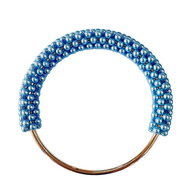 High-Quality Pearl Woven Handmade Bag Handle with Iron Rings
