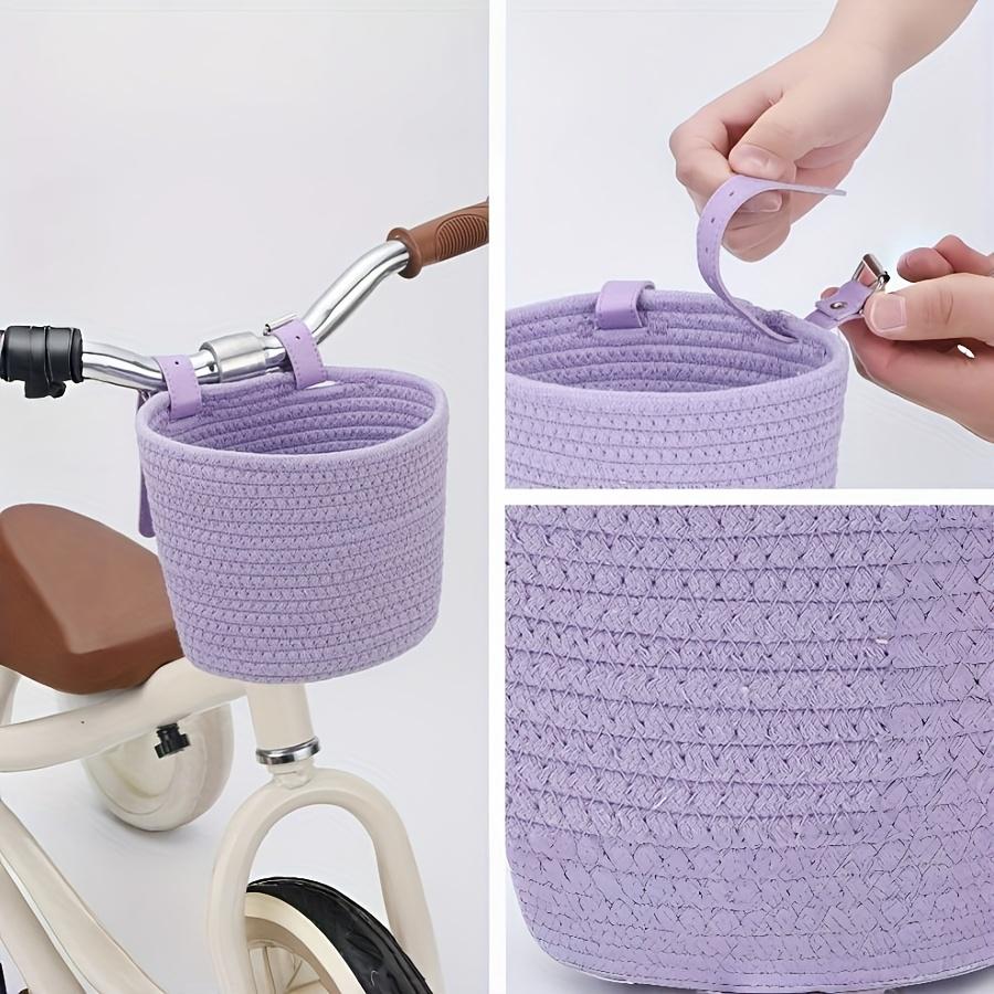 1 pz Cesta per Bici, Cesta per Bici, Cesta per Bicicletta Intrecciata con Corda di Sisal, Carine Aggiunte Decorative per Bici, Biciclette senza Pedali e Monopattini