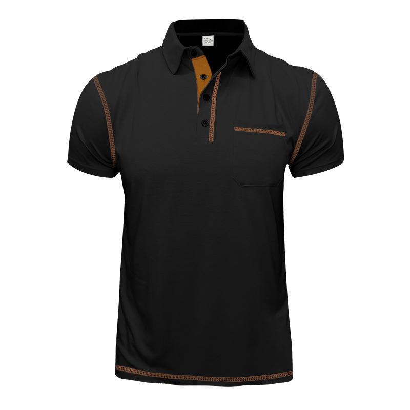 Sommar Herr Kortärmad Pikétröja Stilfull Herr Pikétröja Topp Femrandig Piké Herr T-shirt