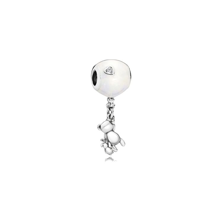 Pandora Balloon Teddy Bear Inlaid Decoration - Bead Unisex Accessories Silver 797034EN231 Box